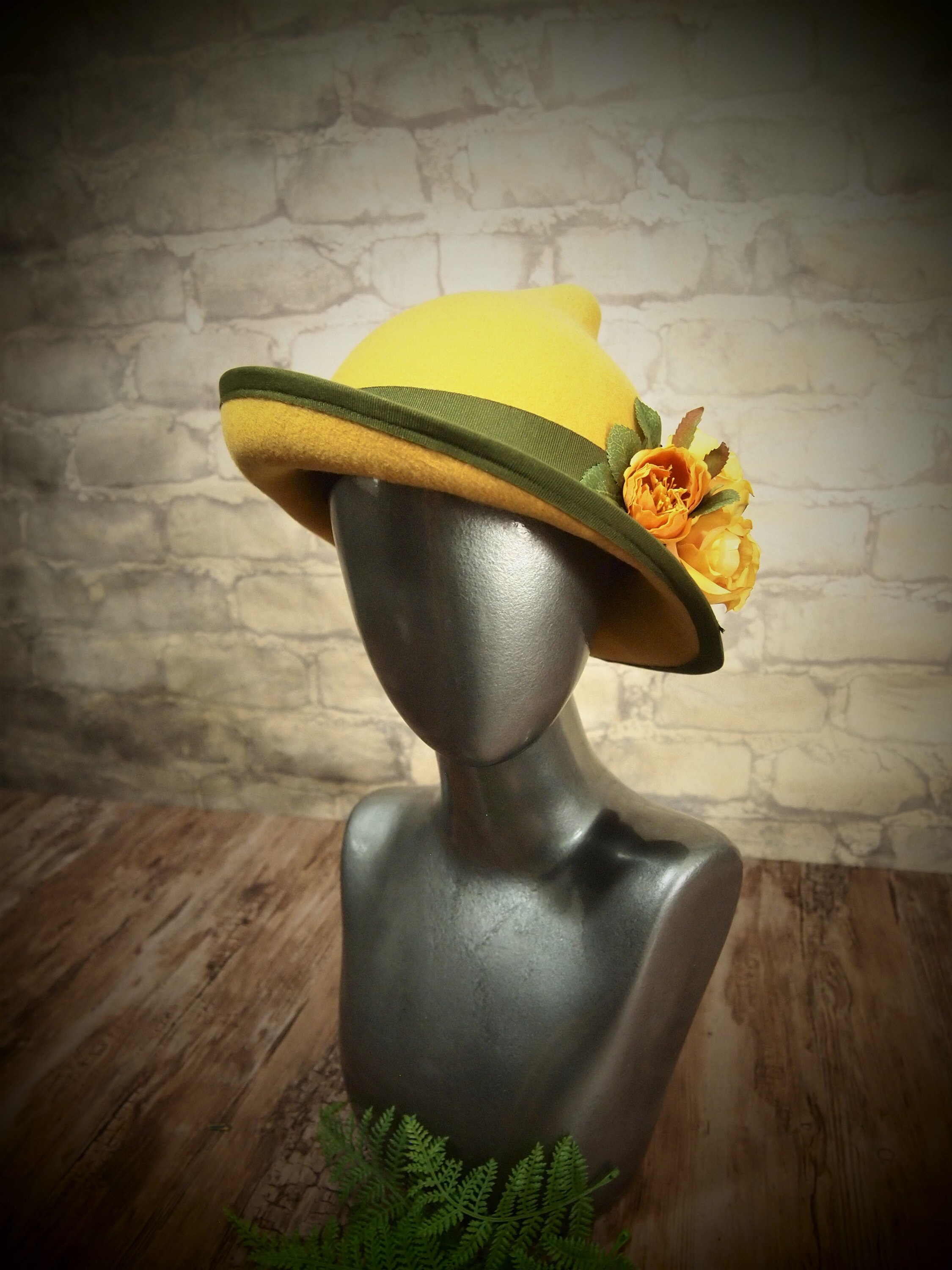Yellow Felt Deco Hat