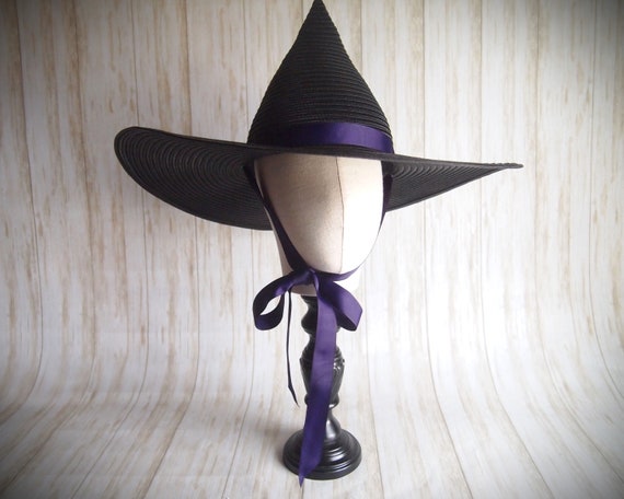 Black Straw Witch Hat