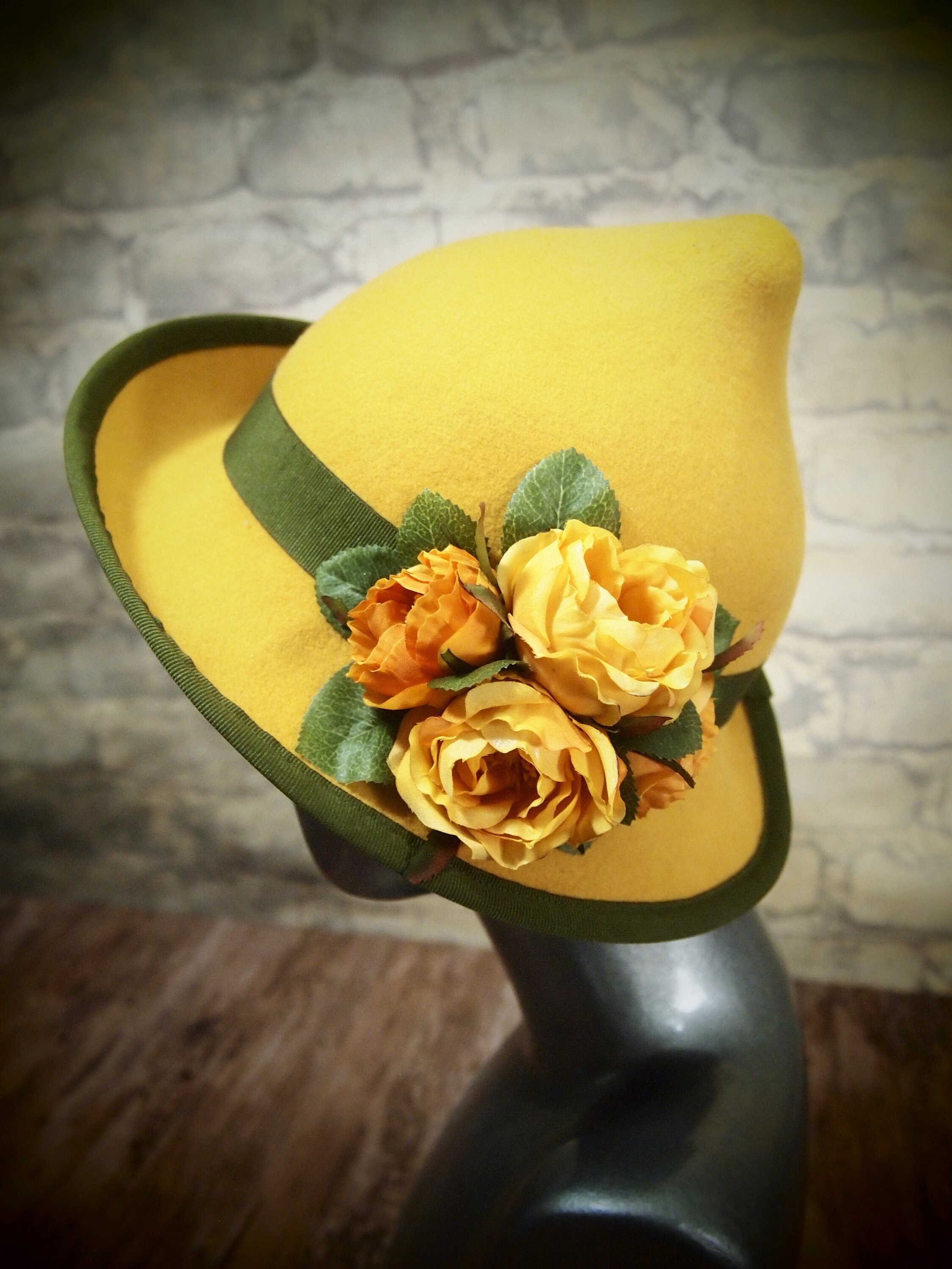 Yellow Felt Deco Hat