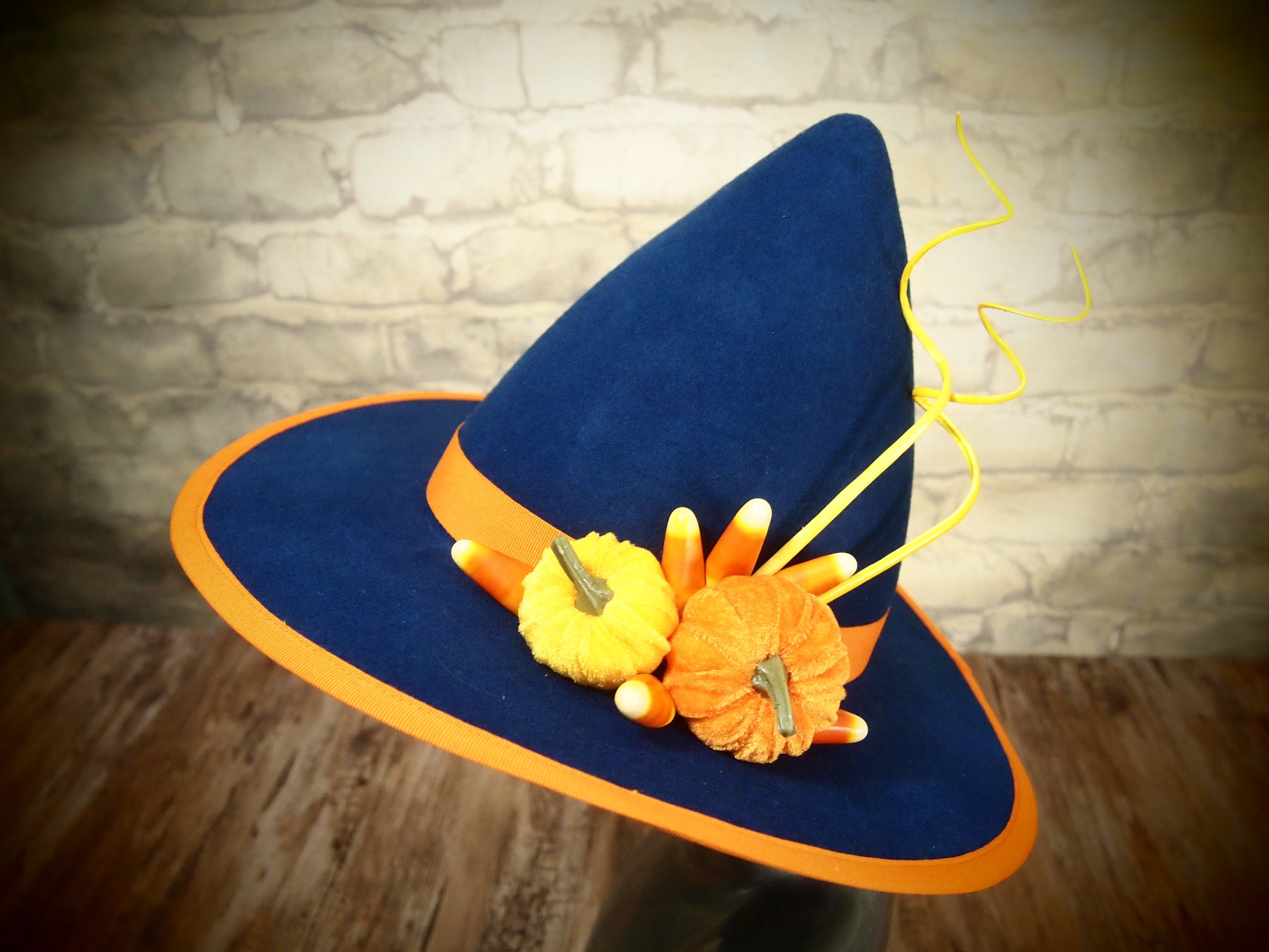 Pumpkin felt witch hat