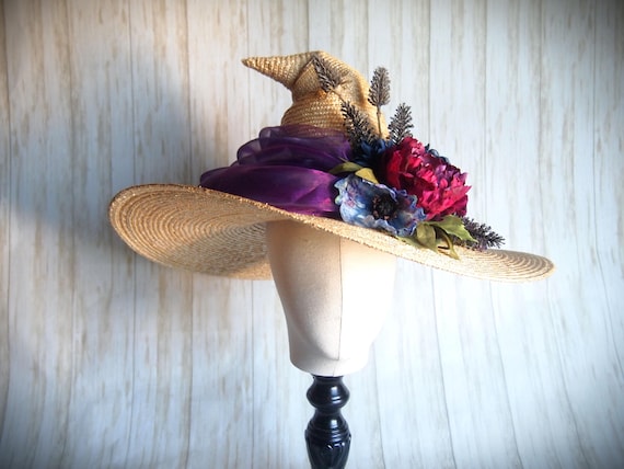 Straw Witch Hat, Head Size 22.5"