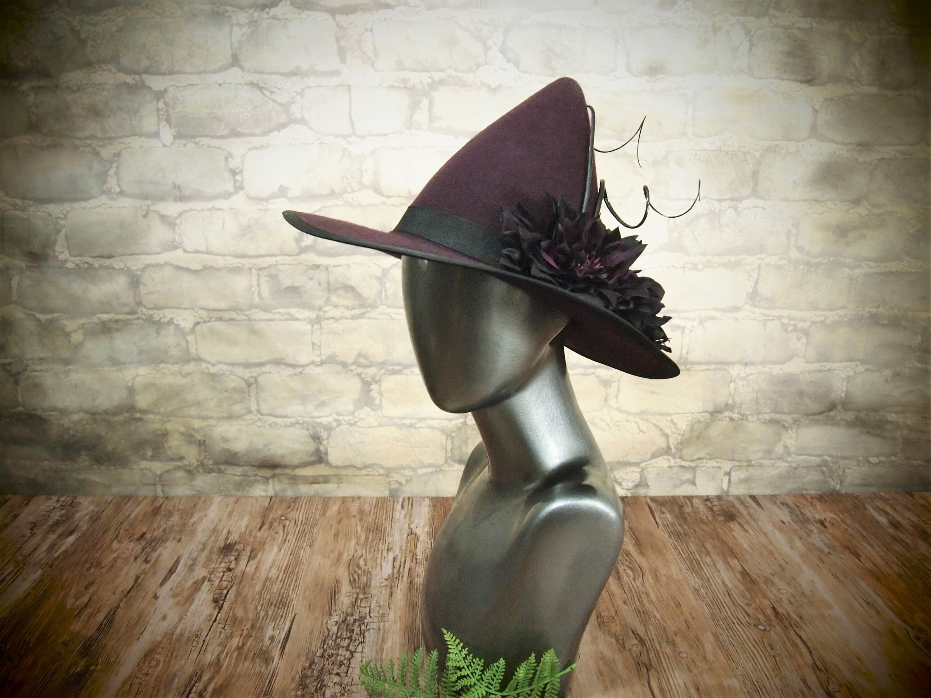 Plum Felt Witch Hat