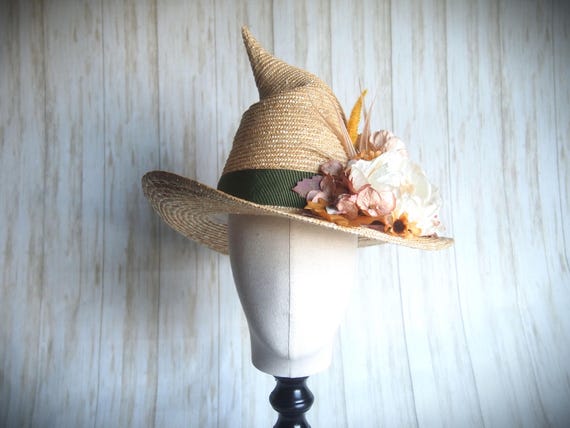 Straw Witch Hat, Head Size 22.5"