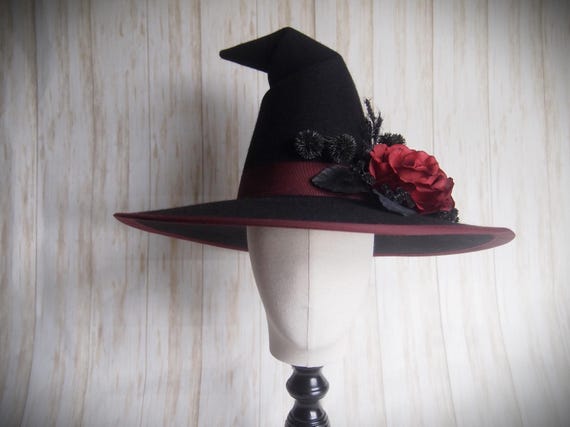 NEW Merino Wool Felt Witch Hat, Size 22.5"