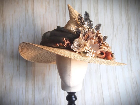 Straw Witch Hat, Head Size 22.5"