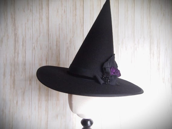 NEW Merino Wool Felt Witch Hat, Size 21.5"