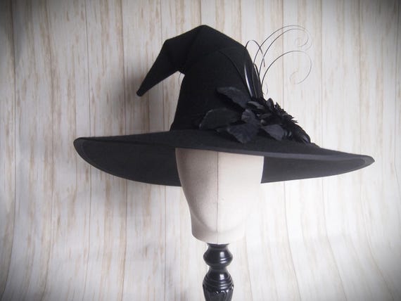 NEW Merino Wool Felt Witch Hat, Size 22.5"