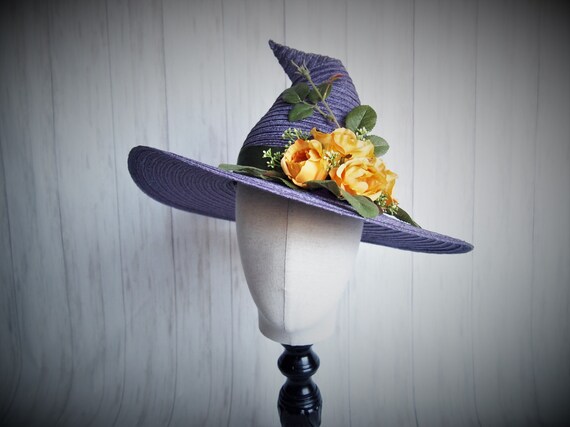 Lavender Straw Witch Hat