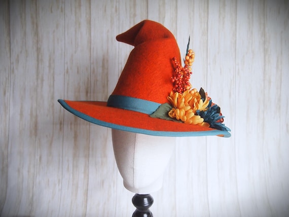 NEW Merino Wool Felt Witch Hat, Size 22"