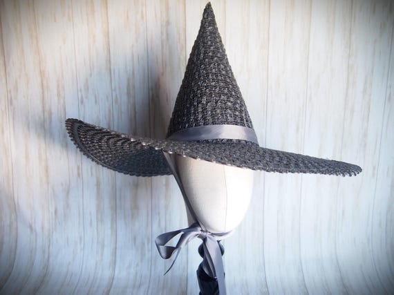 Straw Witch Hat, Head Size 23"