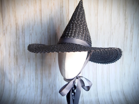 Straw Witch Hat, Head Size 23"