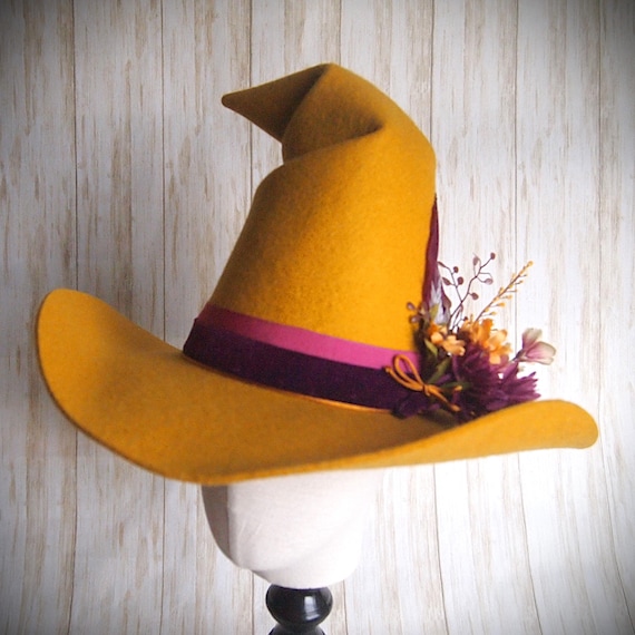 NEW Merino Wool Felt Witch Hat, Size 21.5"
