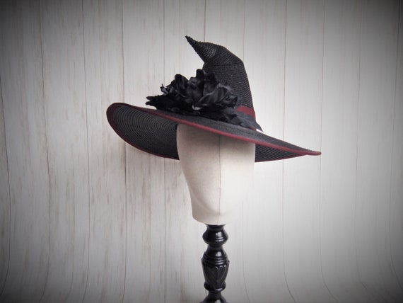 Black Straw Witch Hat