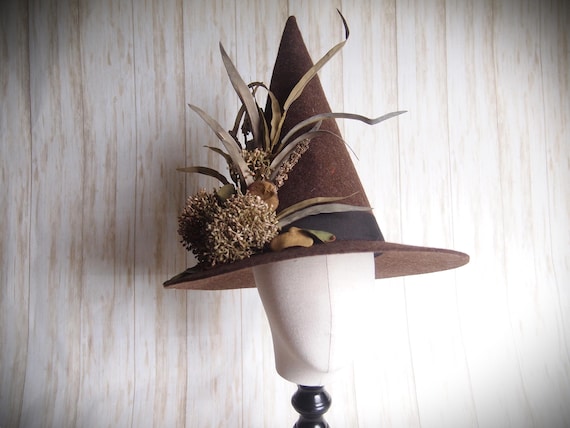 NEW Merino Wool Felt Witch Hat, Size 22.5"