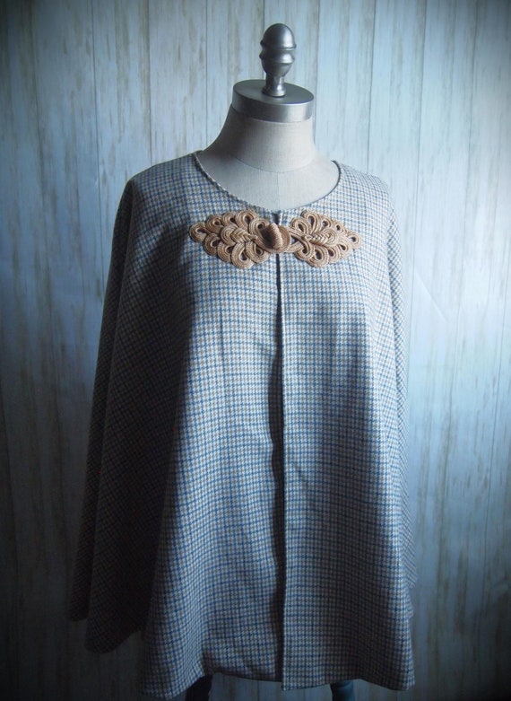 Plaid Wool Cape