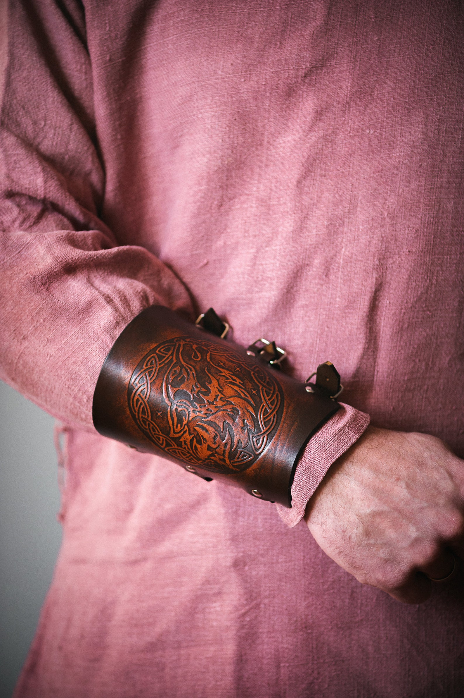 Vegvisir Vikings Compass Leather Bracelet Icelandic Amulet Etsy