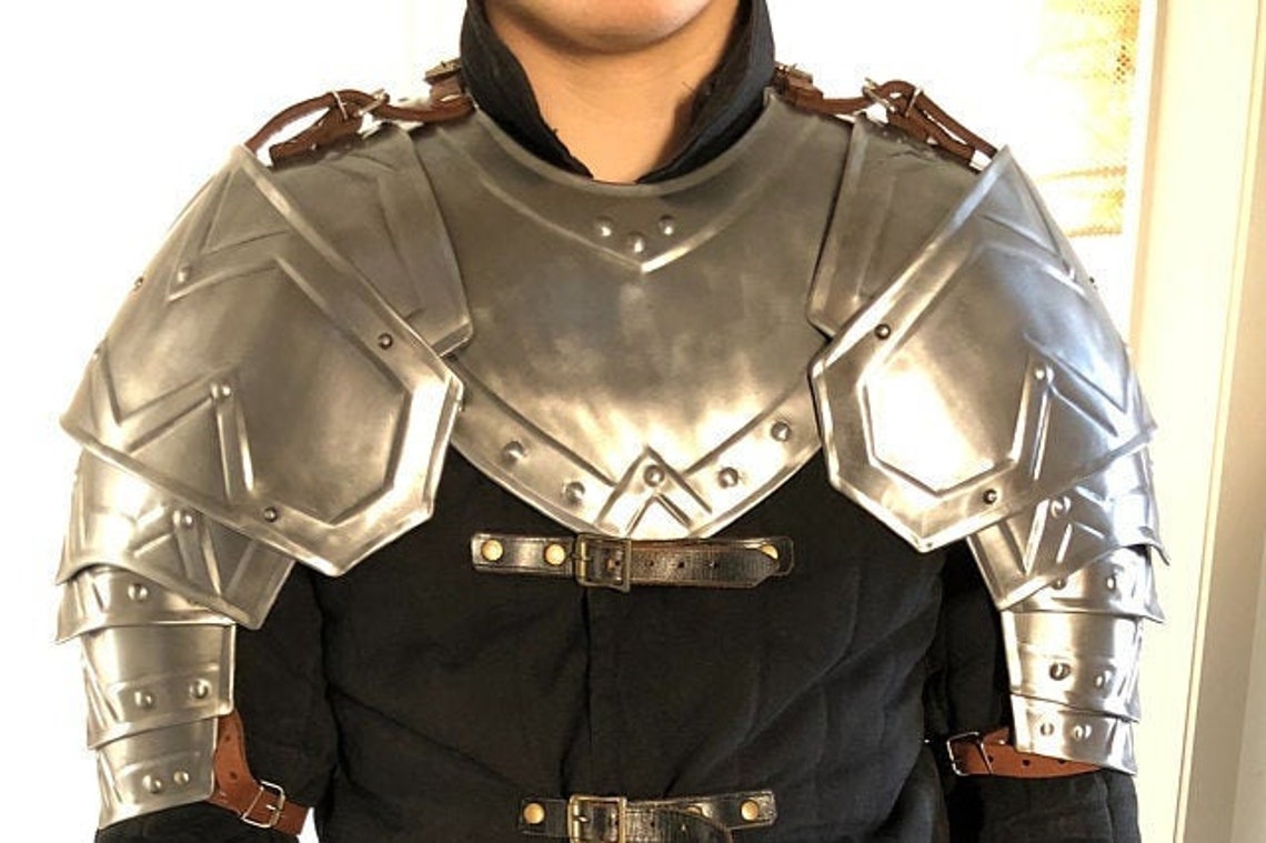 Fantasy Dwarf Shoulder Armor Pair of Pauldrons and Metal - Etsy