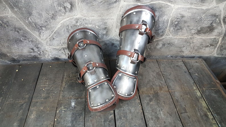 Witcher cosplay bracers, Bear cosplay costume, larp armor, halloween fantasy cosplay, steel&leather arm armor image 4