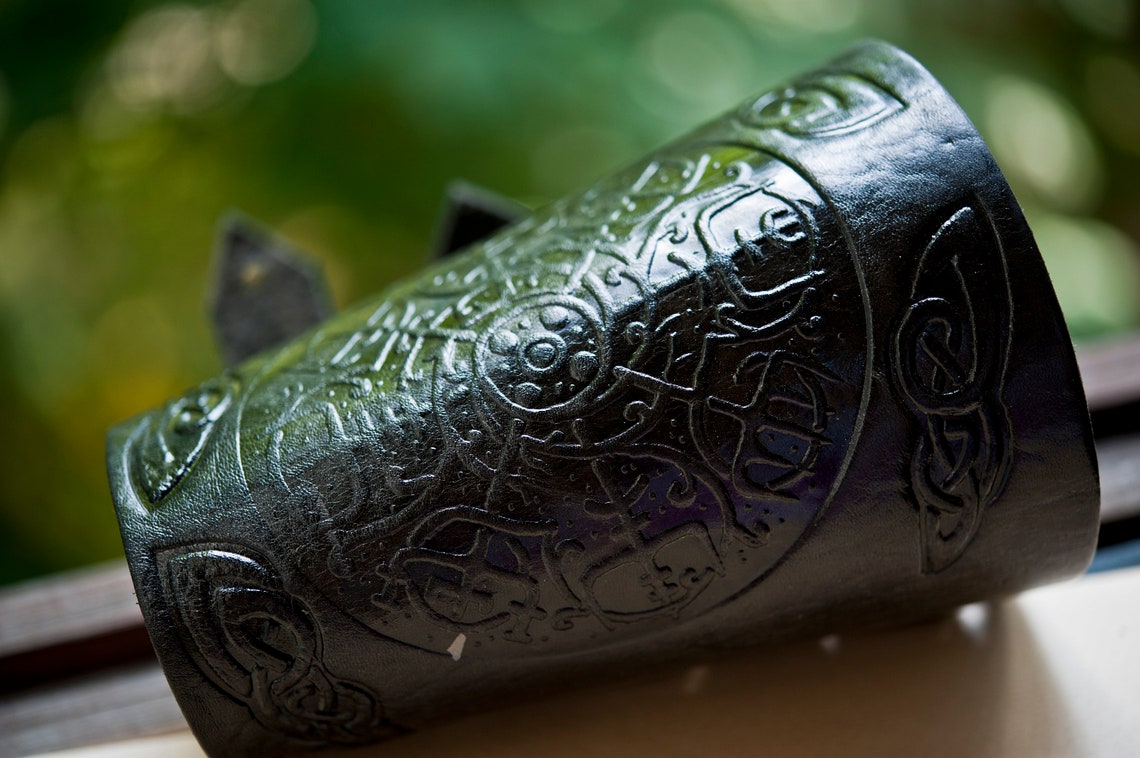 Vegvisir Vikings Compass Leather Bracelet Icelandic Amulet Etsy