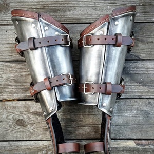 Witcher cosplay bracers, Bear cosplay costume, larp armor, halloween fantasy cosplay, steel&leather arm armor image 5