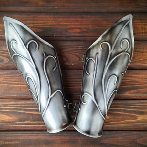 Elven bracers, steel armor, elf fantasy warrior vambracers, larp clothing, arm protection, arm guard, fantasy knight cosplay