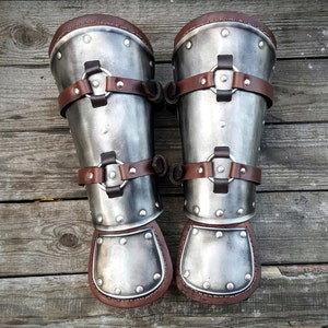 Witcher cosplay bracers, Bear cosplay costume, larp armor, halloween fantasy cosplay, steel&leather arm armor image 3
