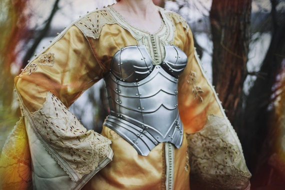 Steel Armor Corset Queen of the Lake/larp Armor/female Costume