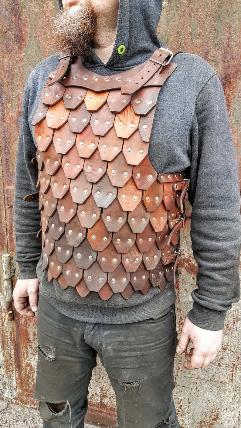 Viking Men's Leather Body Armor LARP Cuirass Armour Etsy