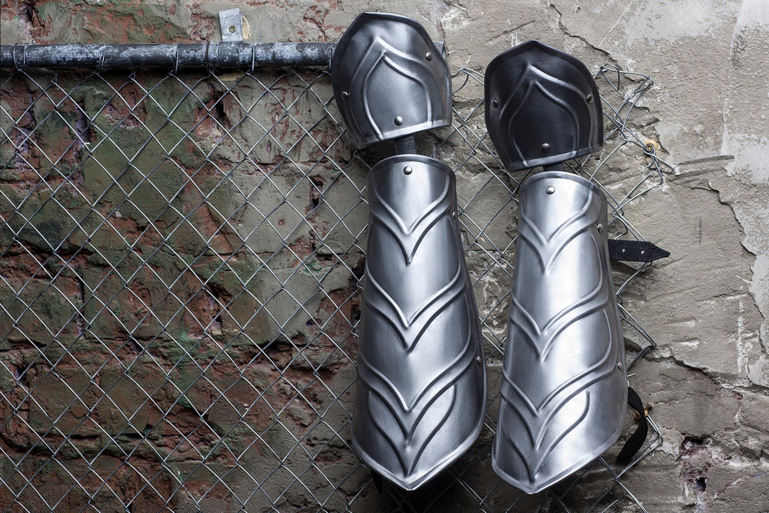 Pair of metal bracers elven armor arm protection for larp Etsy