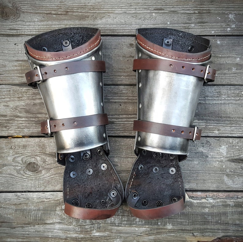 Witcher cosplay bracers, Bear cosplay costume, larp armor, halloween fantasy cosplay, steel&leather arm armor image 6