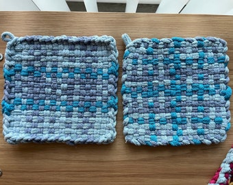 Handmade colorful cotton potholders