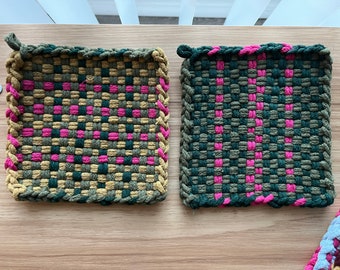 Handmade colorful cotton potholders