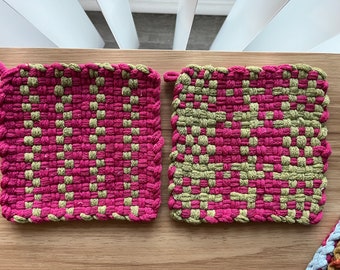 Handmade colorful cotton potholders