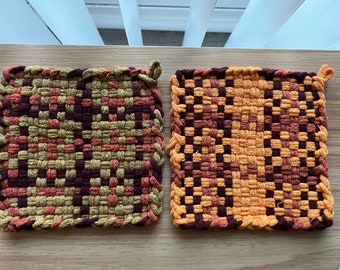 Handmade colorful cotton potholders