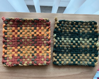 Handmade colorful cotton potholders