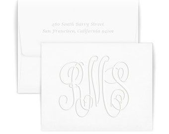 Henley Large Monogram Embossed Folded Note Cards