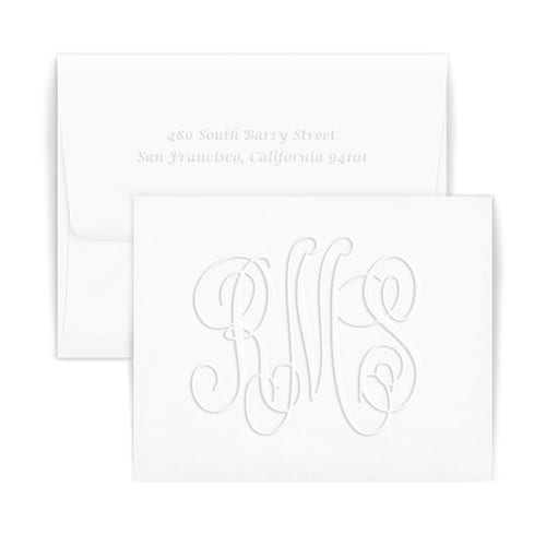 Henley Large Monogram Embossed Folded Note Cards Etsy