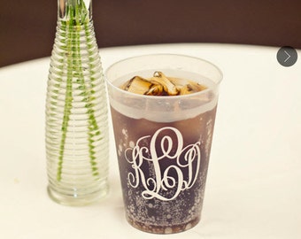 14 oz Monogrammed / Personalized Shatterproof (Frosted) Cups