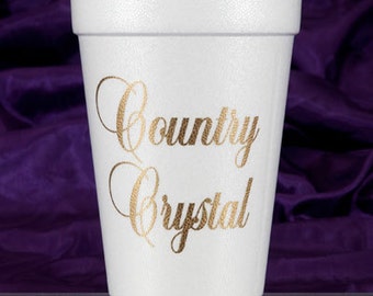 30 "Weekend Waterford" or "Country Crystal" 16 oz Foam Cups