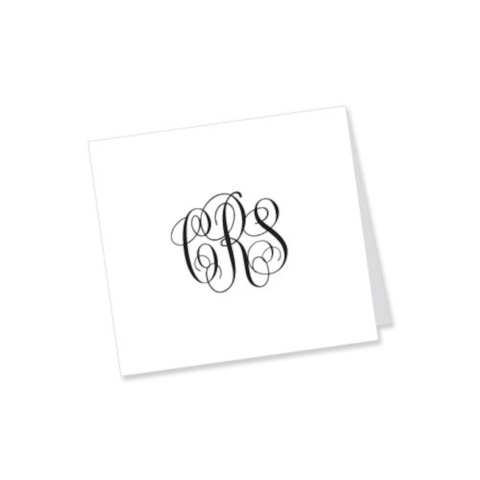 Raised Ink Monogrammed Gift Enclosure Cards Etsy