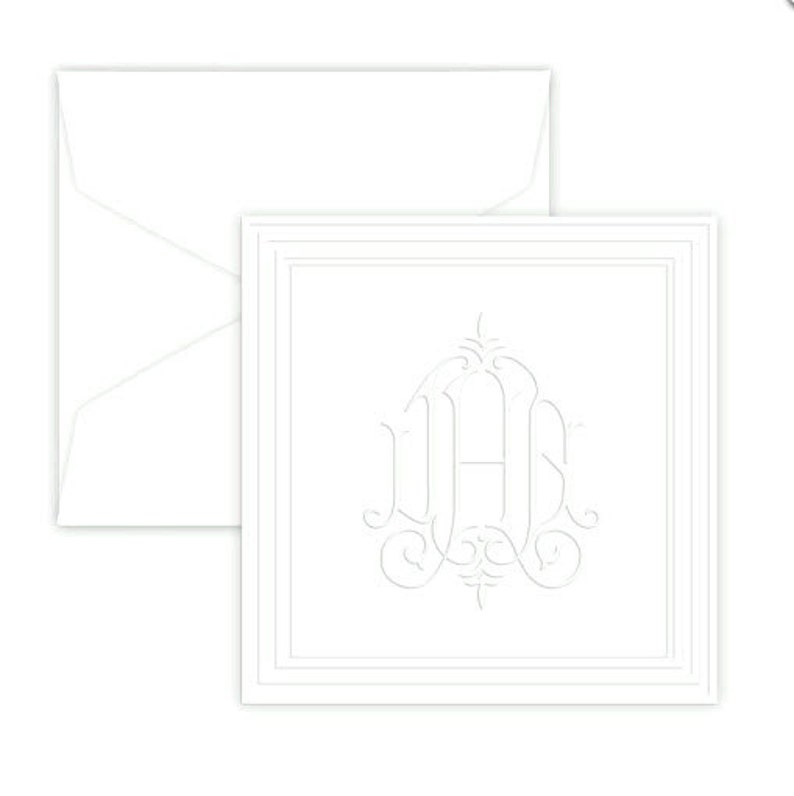 Embossed Gift ENCLOSURE CARDS Monogrammed or Name Etsy