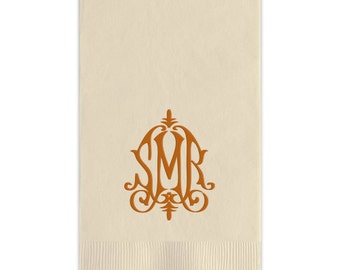 Whitlock Monogram Foil Stamped Paper Guest Towels