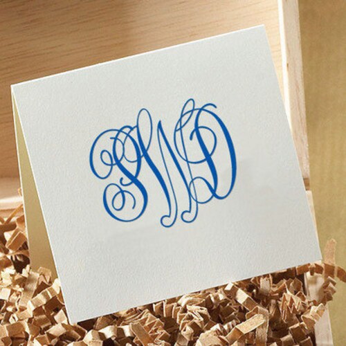 Embossed Gift ENCLOSURE CARDS Monogrammed or Name Etsy