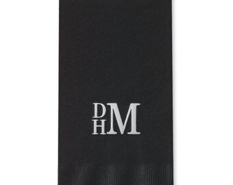 Block Monogram Foil Stamped Paper Guest Towels