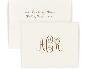 Monogram Folded Note Cards