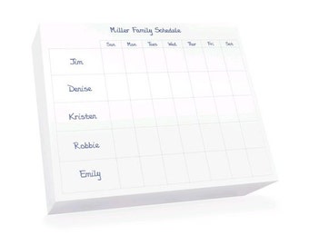 Large Daily,  Weekly or Family Personalized Super Slab Note Pads