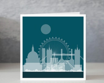 X1613 city of London painterly Landmarks skyline watercolour Poster