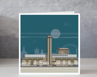 Tarjeta de felicitación de la Tate Modern de Londres: Ilustración arquitectónica