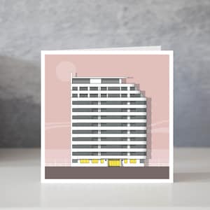 Brighton Embassy Court Card, Brighton Greeting Card, Card for Architect, Seaside Card, Modernist Architectural Card, Mid Century Card
