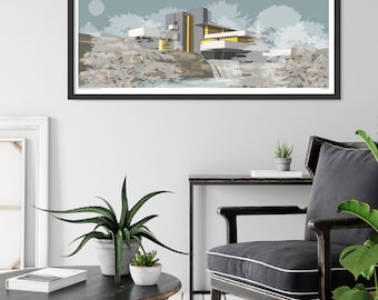 プリント - 落水荘 フランク・ロイド・ライト 建築図面 - フアン